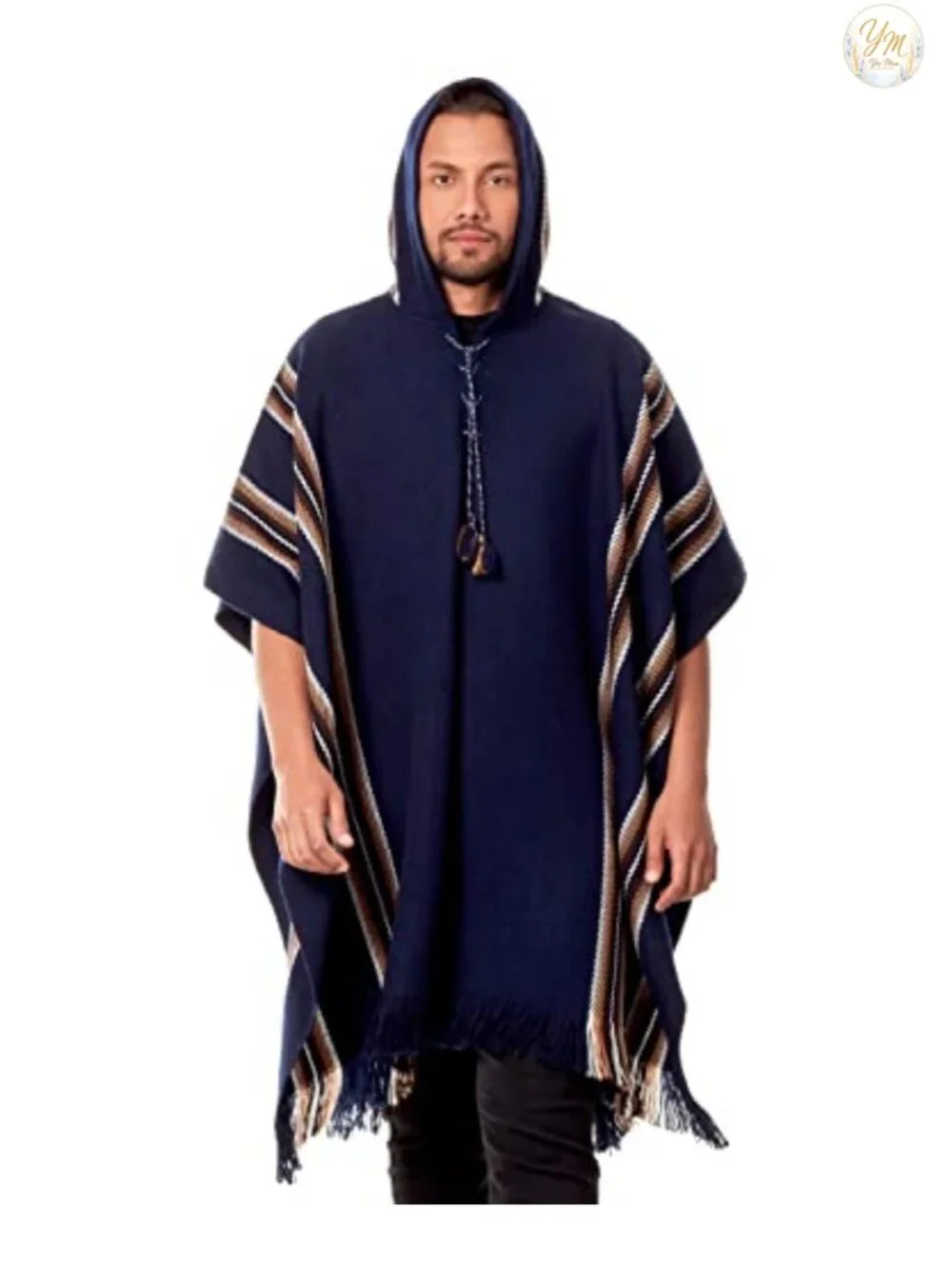 Alpaca Wool Hooded Poncho Cloak Cape Unisex Wrap